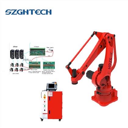 SAFE AND RELIABLE :
SZGH robot arm is equipped with photoelectric safety protection measures.When foreign objects enter the work area, it can automatically alarm and suspend work to avoid accidental injuries.