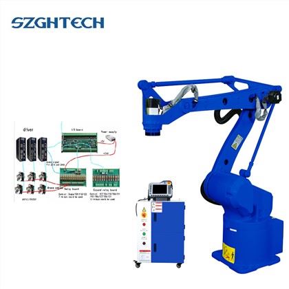 Six Axis Industrial Automatic Robot Arm For Handing/Packing/Picking/Welding/Assembling/Sorting.
We also add other components to the sixaxis robots, and customize nonstandard robotic solution as customer needs
Currently, 9-axis linkage robots are also mass-produced and sold.